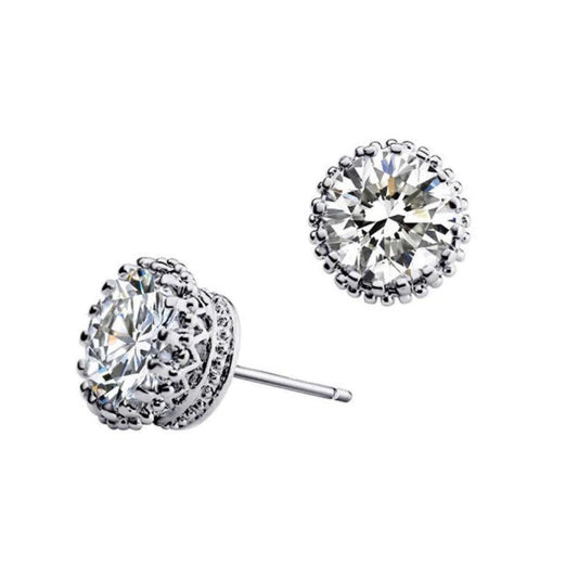 Flower Cubic Zirconia Stud Earrings Default Title