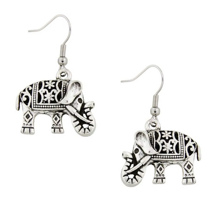 Wisdom Wears Elephant Vintage Boho Earrings